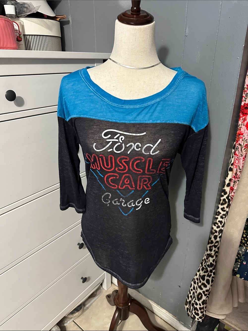 Ford Blue and Black Muscle Car Graphic Tunic
